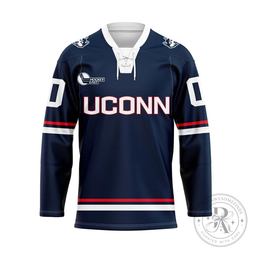 University of Connecticut Huskies Personalized Navy Blue Hockey Jersey