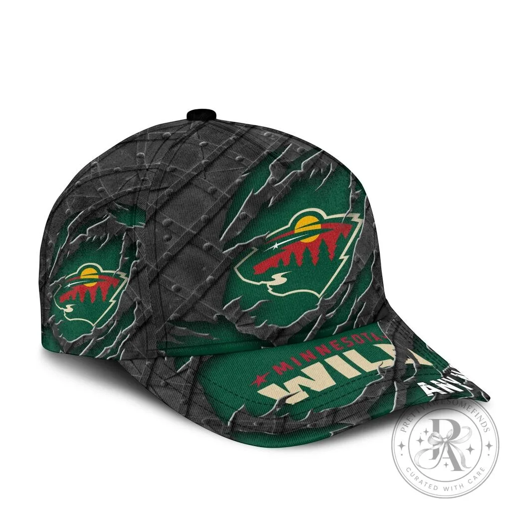 Minnesota Wild Personalized Name Black Metal Design Classic Cap Hat 8 Minnesota Wild Personalized Name Black Metal Design Classic Cap Hat