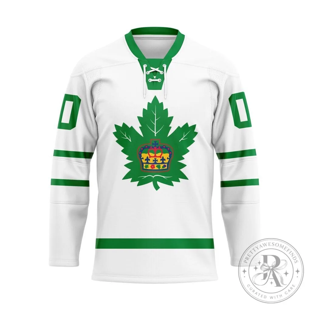 Toronto Marlies Personalized White and Green Hockey Jersey