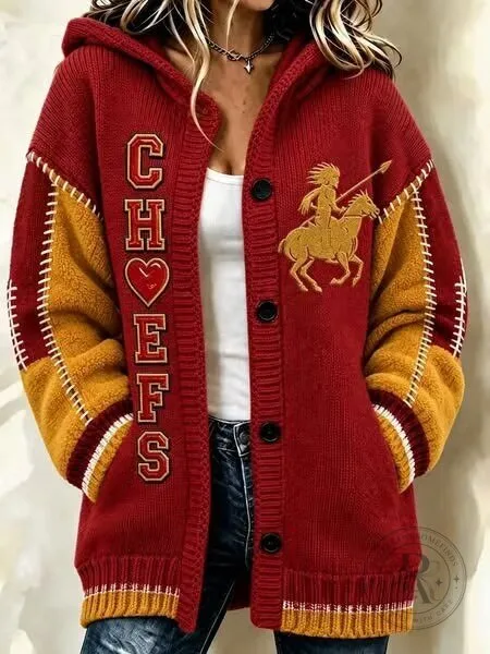 Kansas City Chiefs Embroidered Knit Cardigan Jacket
