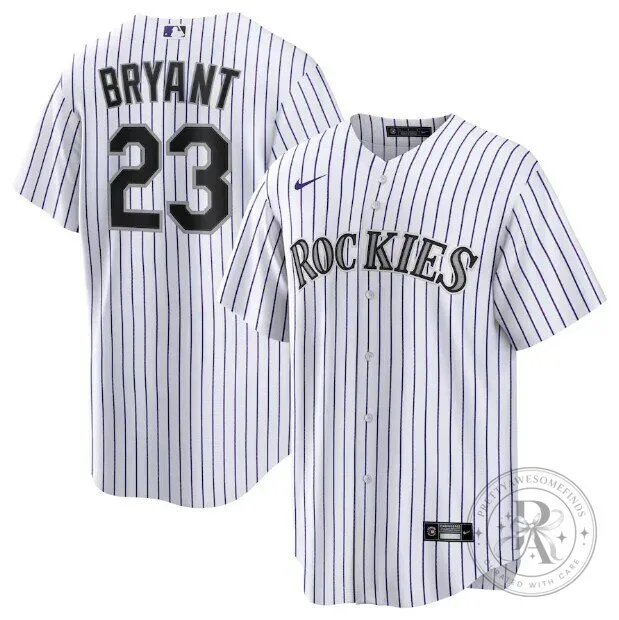 Kris Bryant Colorado Rockies White Pinstripe Baseball Jersey