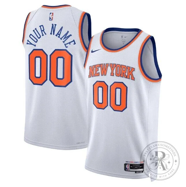 New York Knicks Personalized White Association Edition Basketball Jersey