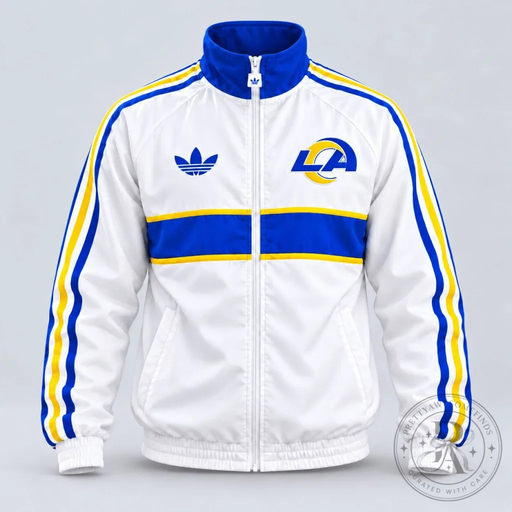Los Angeles Rams Vintage Heritage Triple Stripe Full-Zip Track Jacket Los Angeles Rams Vintage Heritage Triple Stripe Full-Zip Track Jacket