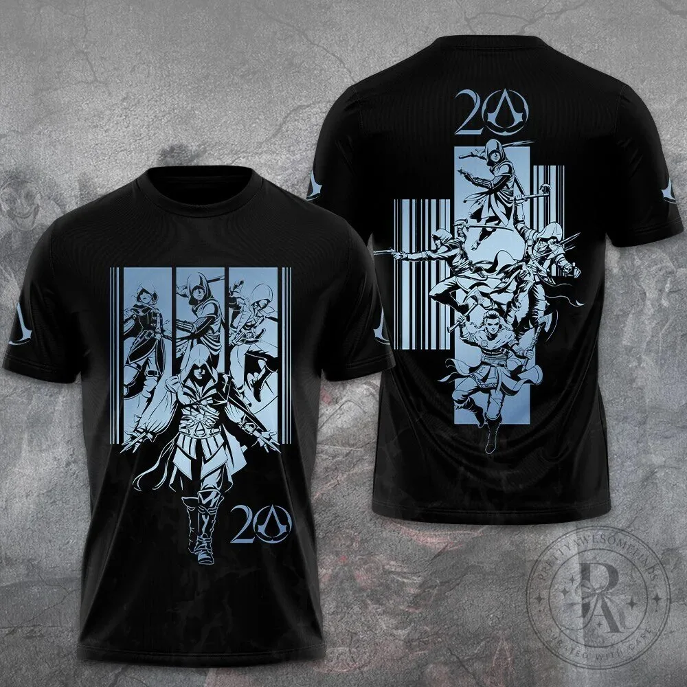 Black T-Shirt Featuring Assassin's Creed 20th Anniversary Video Game Character