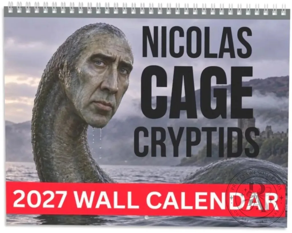 Nicolas Cage Cryptids 2027 Wall Calendar - Funny Celebrity Monster Calendar Nicolas Cage Cryptids 2027 Wall Calendar - Funny Celebrity Monster Calendar 2D