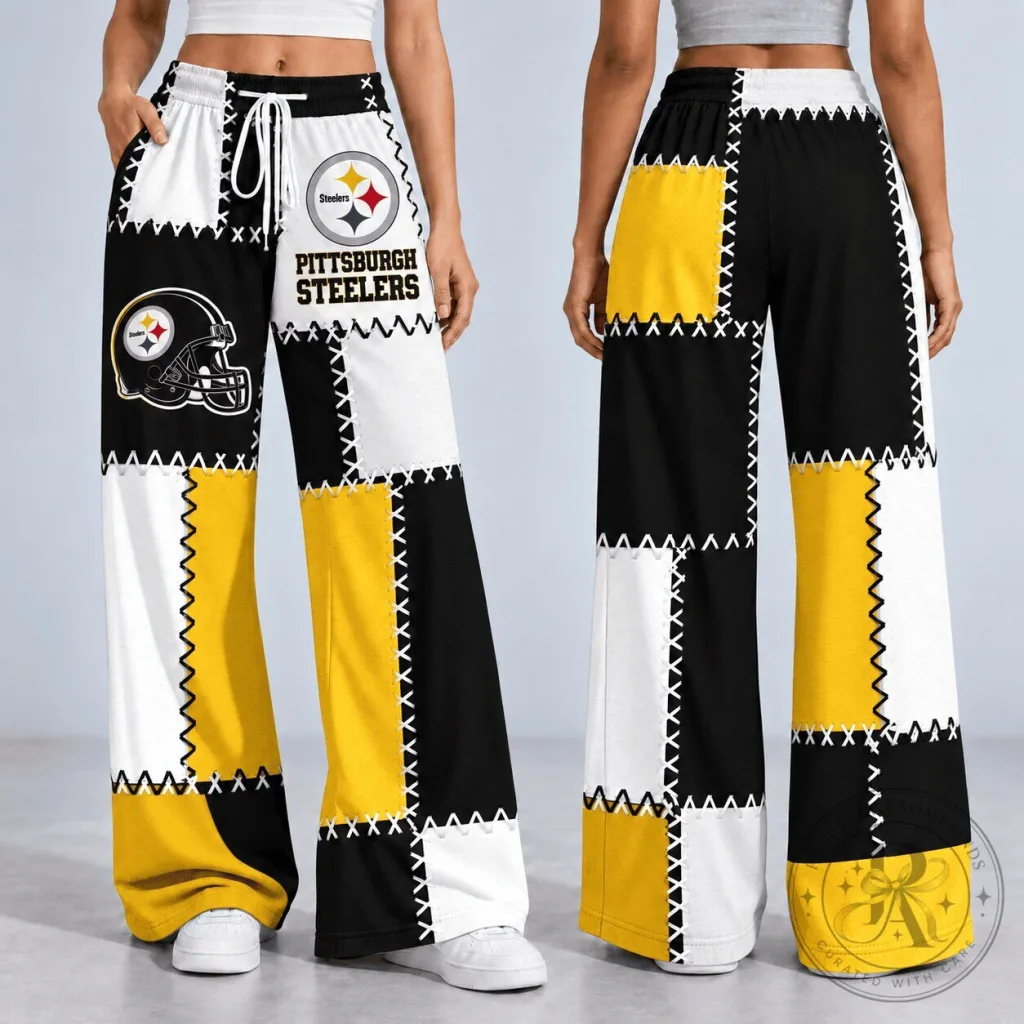 Pittsburgh Steelers NFL Team Patchwork Style Casual Sports Fan Pants Pittsburgh Steelers NFL Team Patchwork Style Casual Sports Fan Pants
