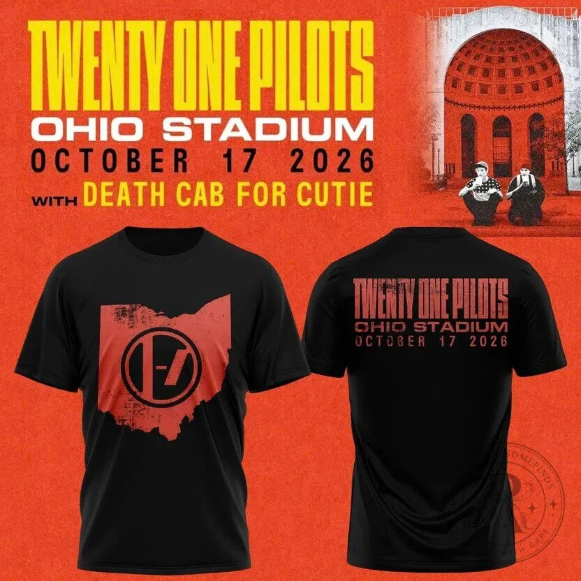 Twenty One Pilots Ohio Stadium October 2026 Concert Tour Black T-Shirt
