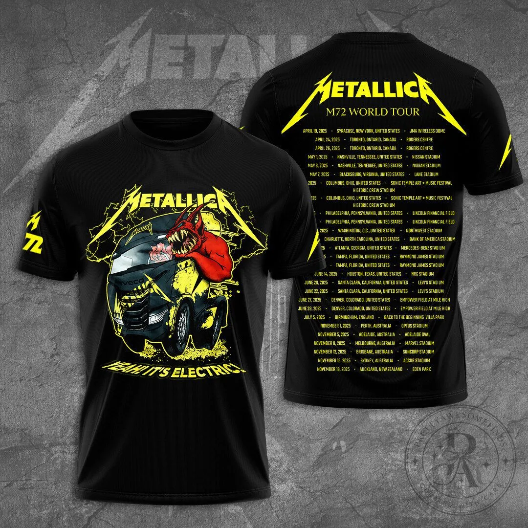 Heavy Metal Band T-Shirt featuring Metallica M72 World Tour 2025 Concert Dates 5 Heavy Metal Band T-Shirt featuring Metallica M72 World Tour 2025 Concert Dates