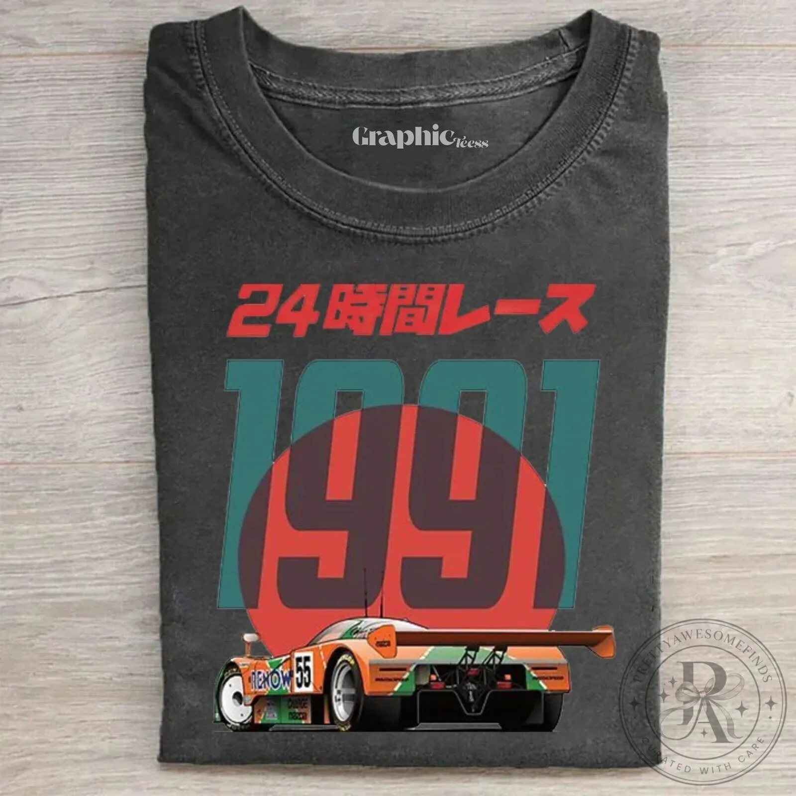Graphic T-Shirt Featuring the 1991 Le Mans Mazda 787B Race Car 1 Graphic T-Shirt Featuring the 1991 Le Mans Mazda 787B Race Car