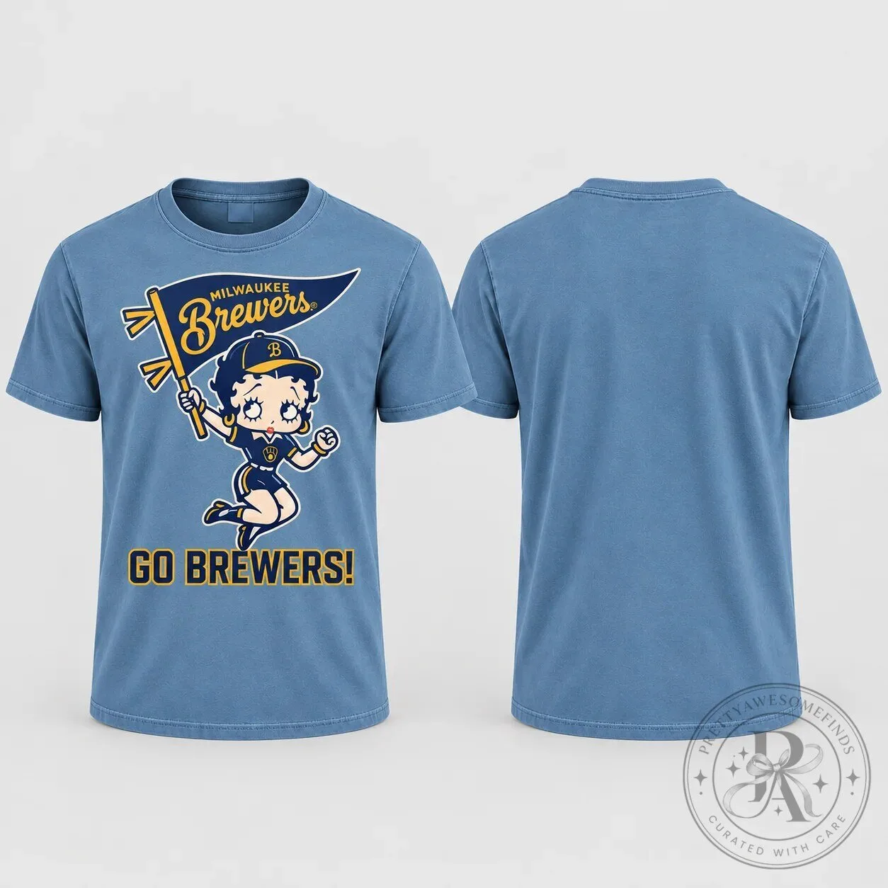 Milwaukee Brewers Baseball Betty Boop Cartoon Go Brewers Fan T-Shirt