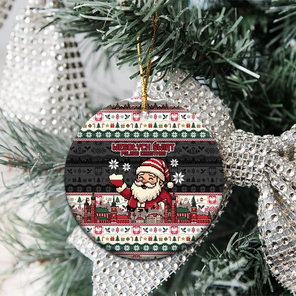 Wesolych Swiat Poland Christmas Ceramic Ornament Polish Eagle Crest Santa Claus 16 Wesolych Swiat Poland Christmas Ceramic Ornament Polish Eagle Crest Santa Claus