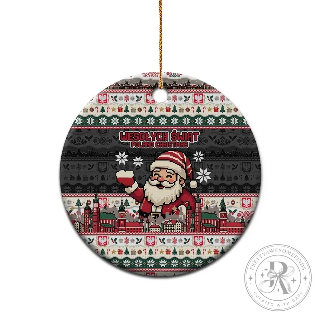 Wesolych Swiat Poland Christmas Ceramic Ornament Polish Eagle Crest Santa Claus 17 Wesolych Swiat Poland Christmas Ceramic Ornament Polish Eagle Crest Santa Claus