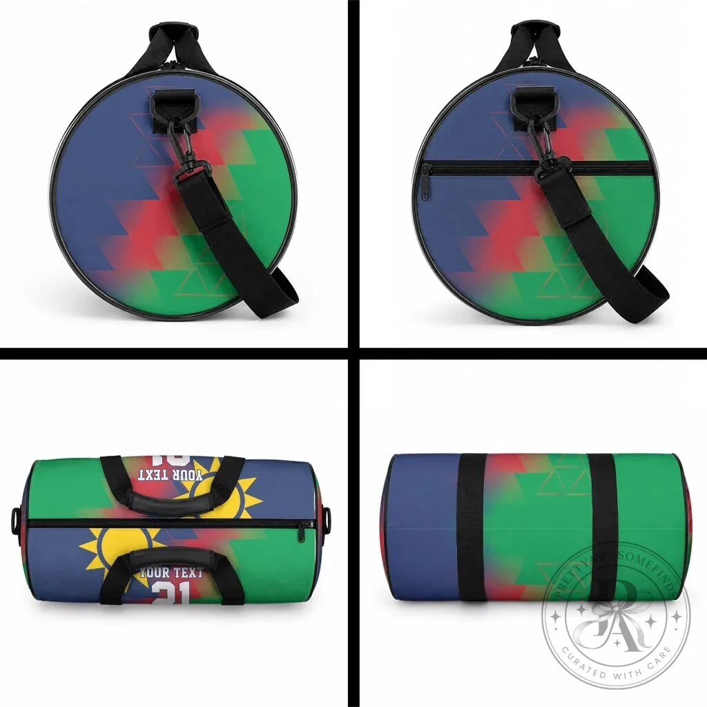 Namibia Flag Custom Text and Number Personalized Sports Duffle Bag 9 Namibia Flag Custom Text and Number Personalized Sports Duffle Bag