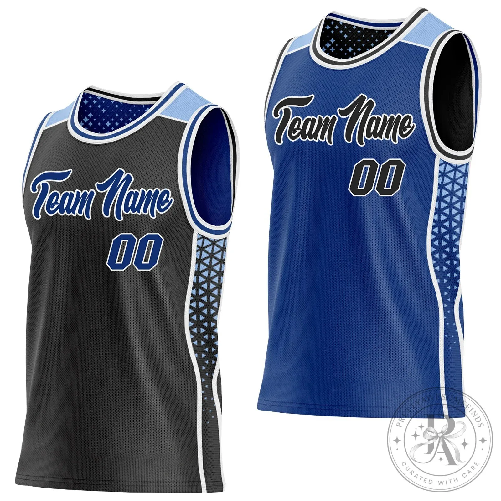 Custom Reversible Basketball Jersey with Geometric Triangle Gradient Dot Design