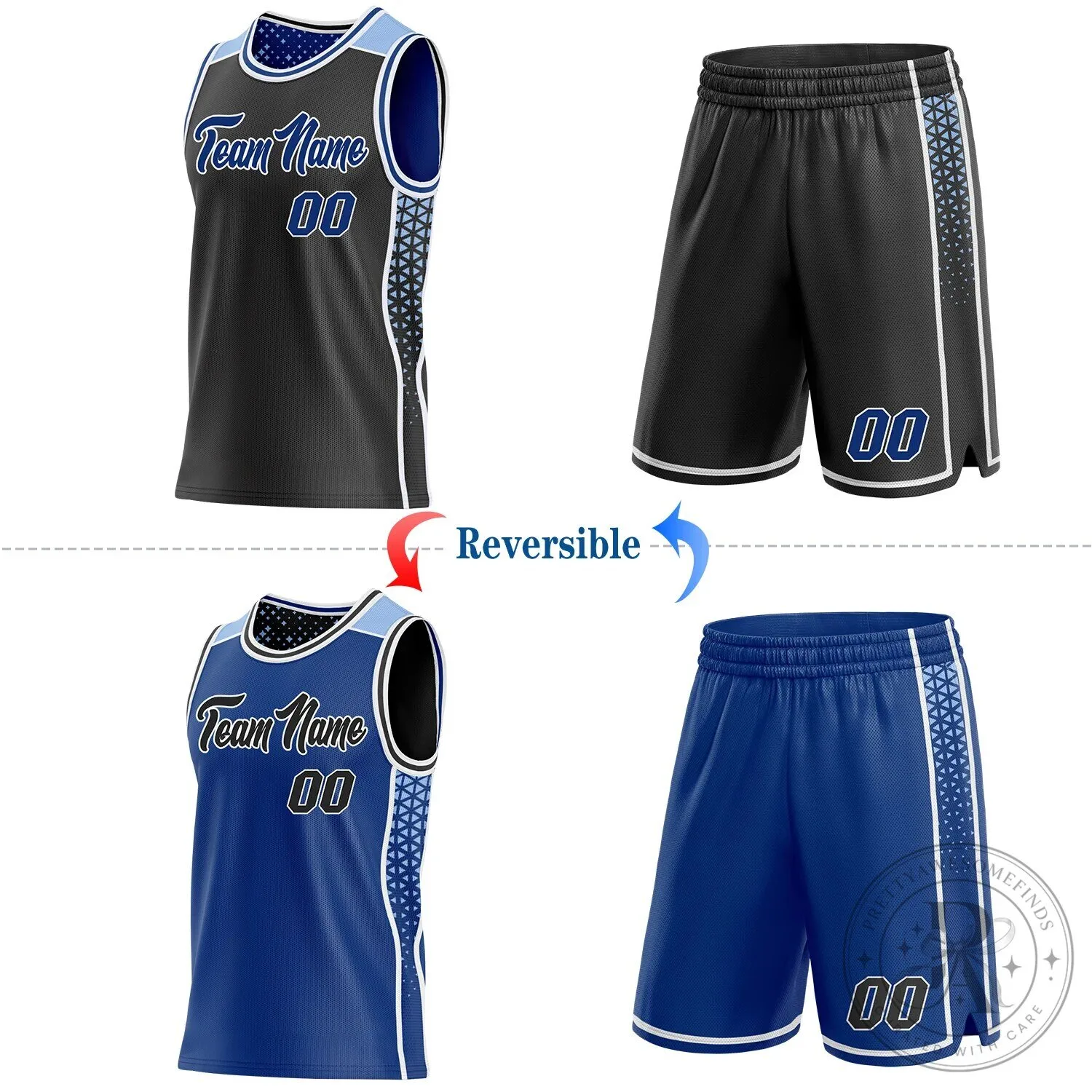 Custom Reversible Basketball Jersey with Geometric Triangle Gradient Dot Design 12 Custom Reversible Basketball Jersey with Geometric Triangle Gradient Dot Design