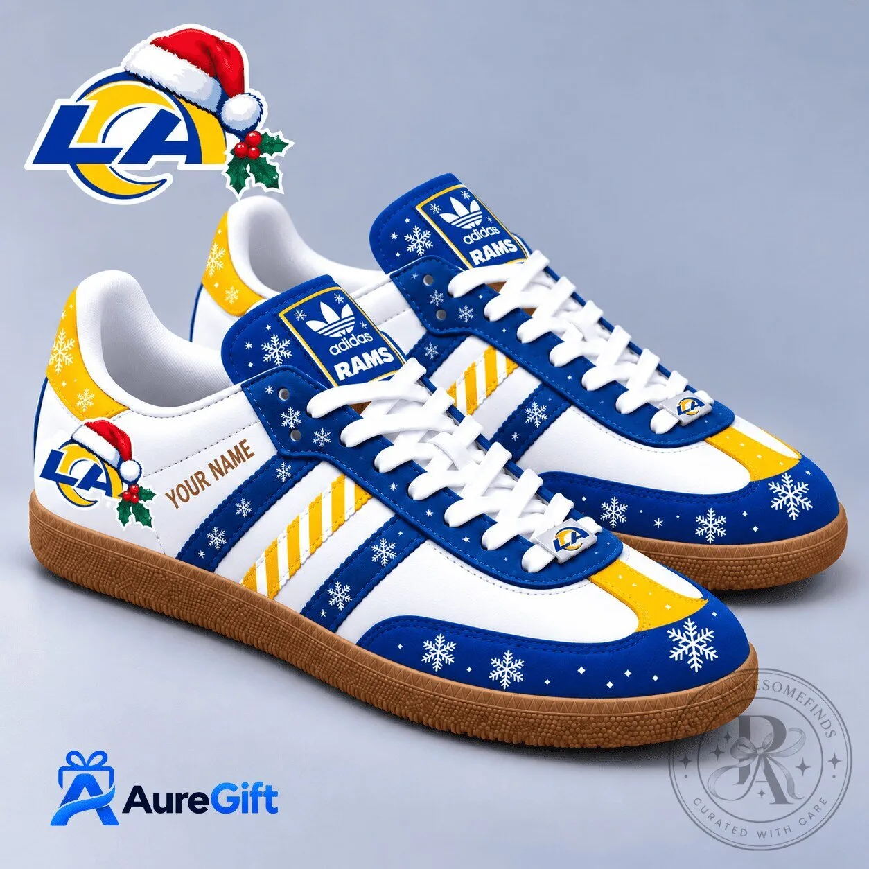 Los Angeles Rams NFL Christmas Personalized Name Adidas Samba Shoes