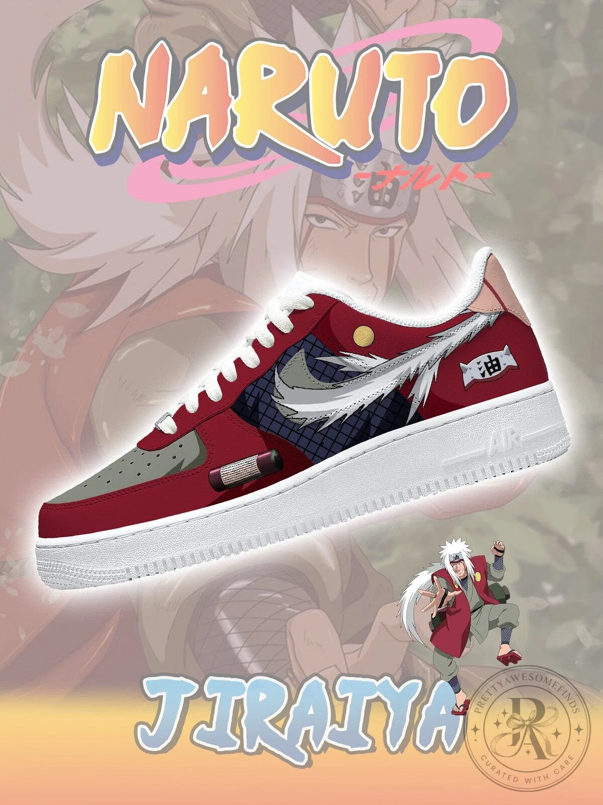Naruto Jiraiya Sage Mode Anime Inspired Custom Printed Sneakers