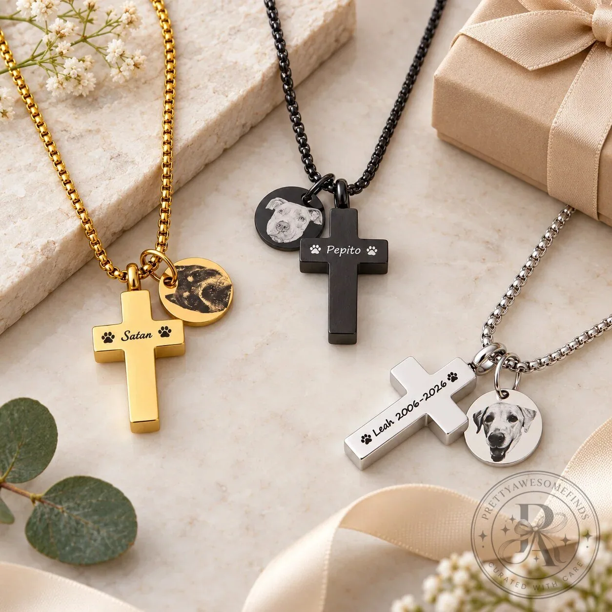 Personalized Pet Memorial Cross Urn Necklace with Photo Charm and Engraving 12 Personalized Pet Memorial Cross Urn Necklace with Photo Charm and Engraving