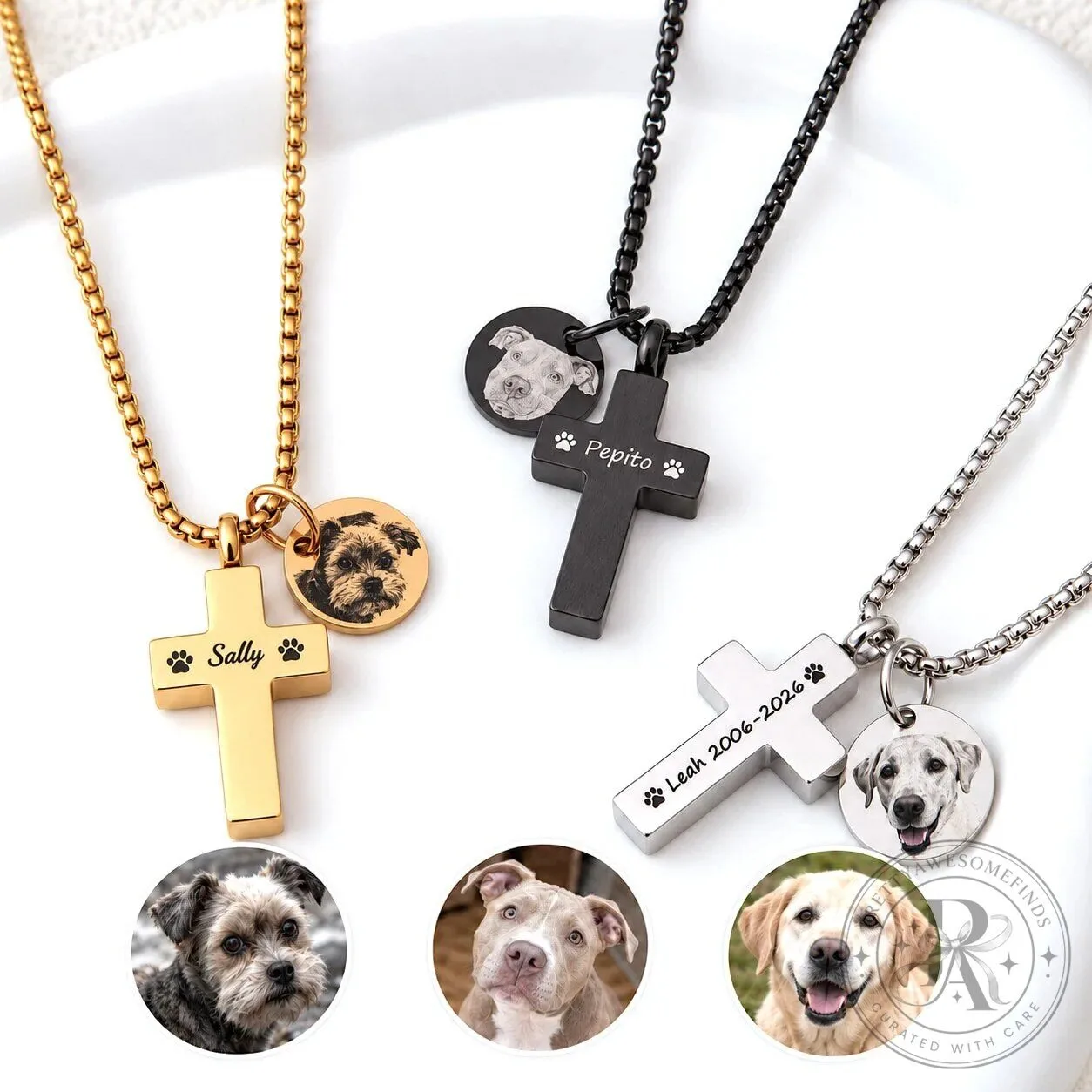 Personalized Pet Memorial Cross Urn Necklace with Photo Charm and Engraving 13 Personalized Pet Memorial Cross Urn Necklace with Photo Charm and Engraving