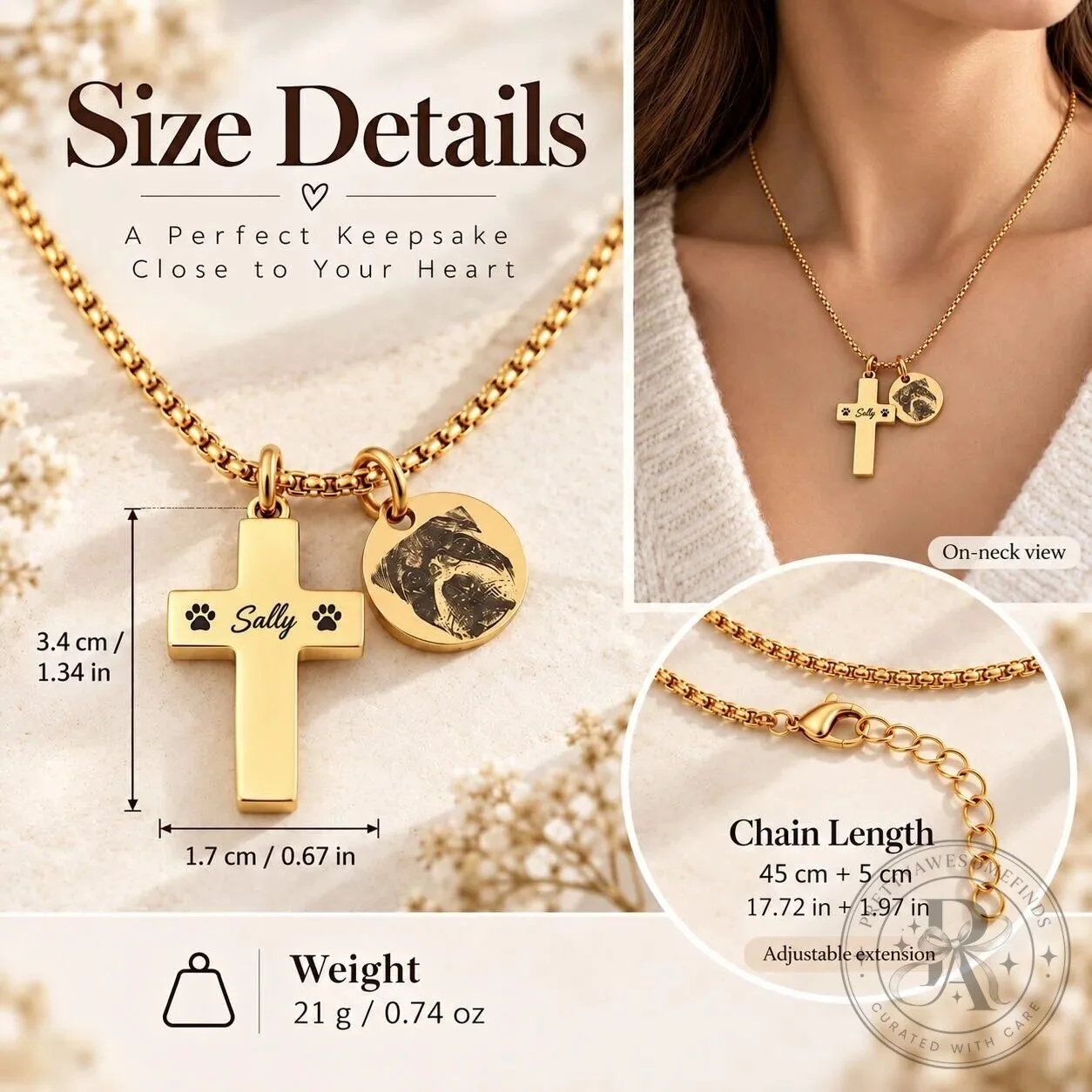 Personalized Pet Memorial Cross Urn Necklace with Photo Charm and Engraving 15 Personalized Pet Memorial Cross Urn Necklace with Photo Charm and Engraving