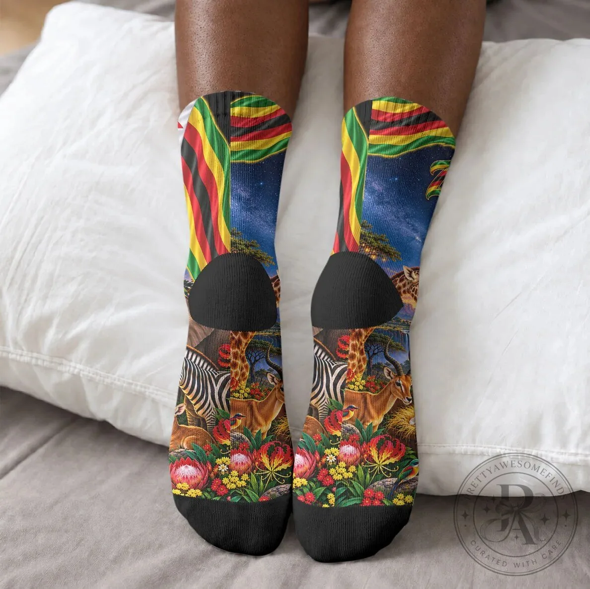 Zimbabwe Christmas Holy Family African Safari Wildlife Savanna Sunset Socks 10 Zimbabwe Christmas Holy Family African Safari Wildlife Savanna Sunset Socks