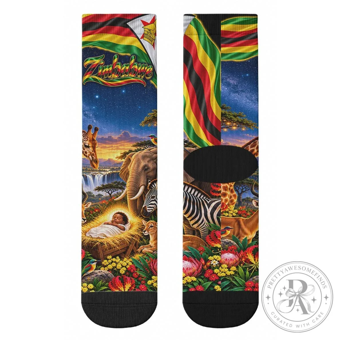 Zimbabwe Christmas Holy Family African Safari Wildlife Savanna Sunset Socks 11 Zimbabwe Christmas Holy Family African Safari Wildlife Savanna Sunset Socks