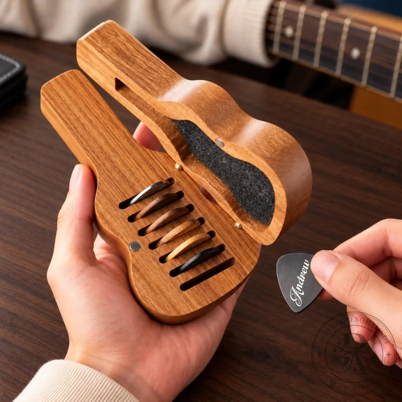 Personalized Guitar Pick Holder Case with Custom Name Engraving for Musicians 8 Personalized Guitar Pick Holder Case with Custom Name Engraving for Musicians