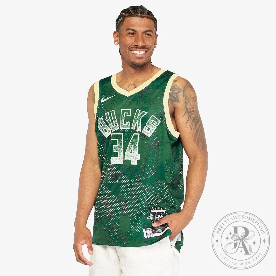 Giannis Antetokounmpo Milwaukee Bucks Green Select Series Basketball Jersey