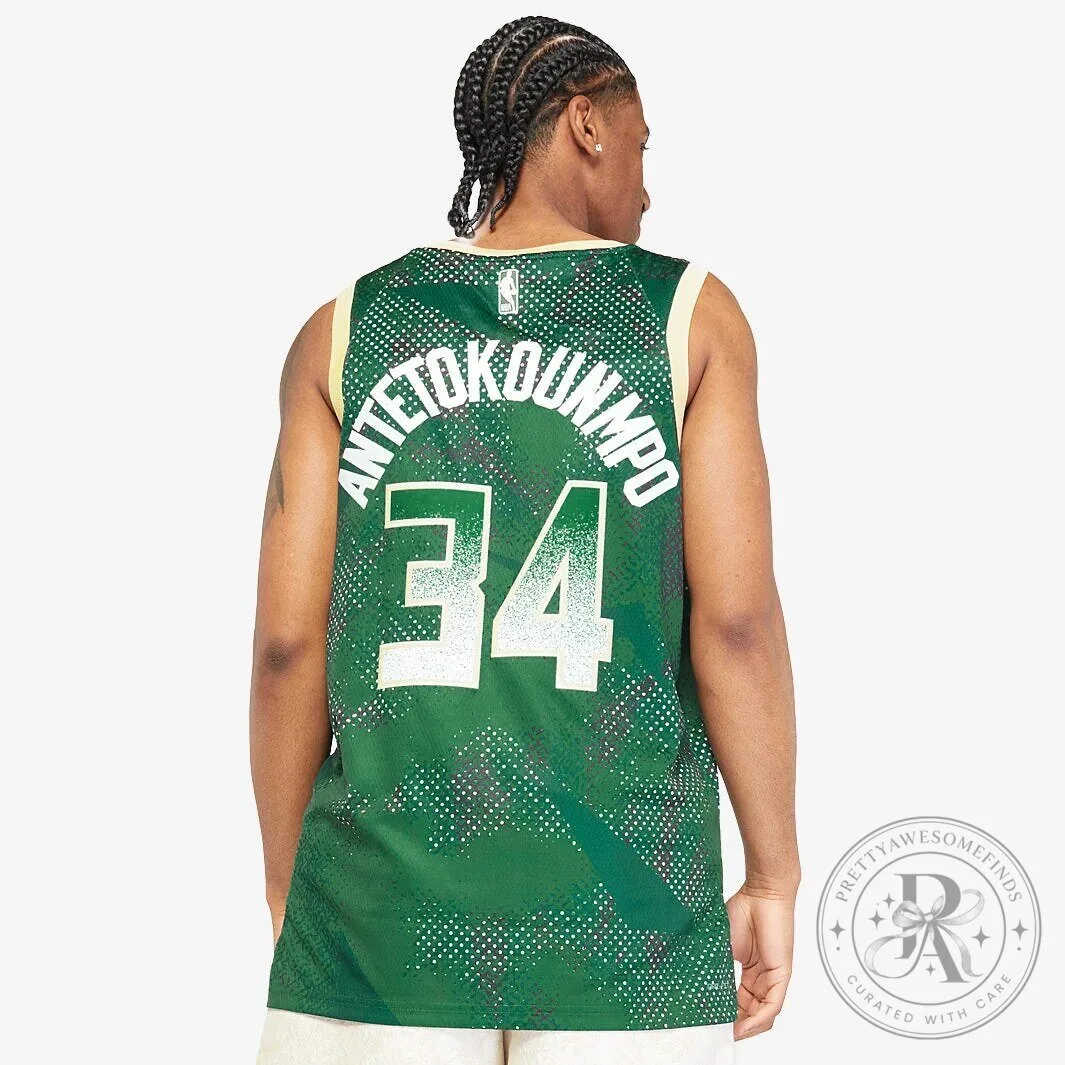 Giannis Antetokounmpo Milwaukee Bucks Green Select Series Basketball Jersey 12 Giannis Antetokounmpo Milwaukee Bucks Green Select Series Basketball Jersey