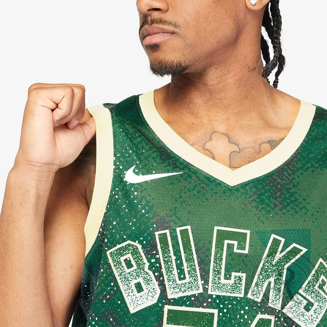 Giannis Antetokounmpo Milwaukee Bucks Green Select Series Basketball Jersey 14 Giannis Antetokounmpo Milwaukee Bucks Green Select Series Basketball Jersey