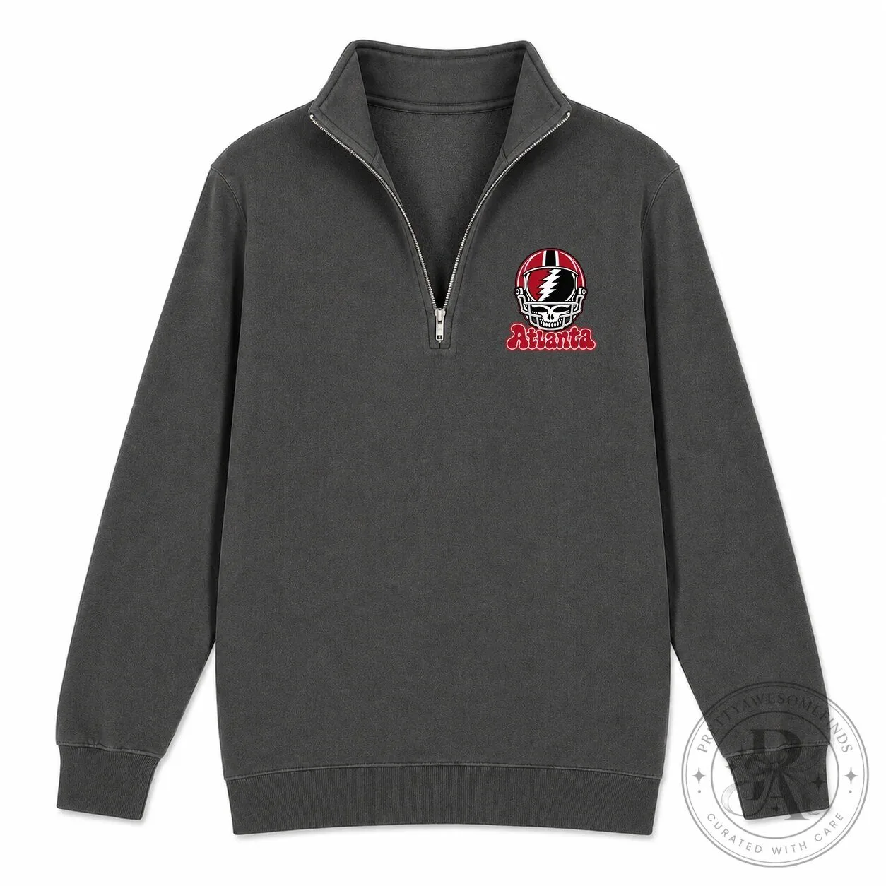 Atlanta Grateful Dead Steal Your Face Helmet Quarter Zip Sweatshirt