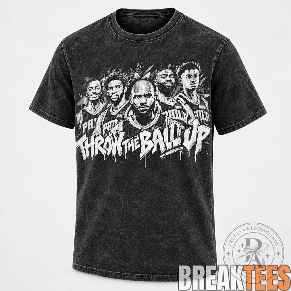 Philadelphia 76ers Basketball Superteam Throw The Ball Up Washed T-Shirt