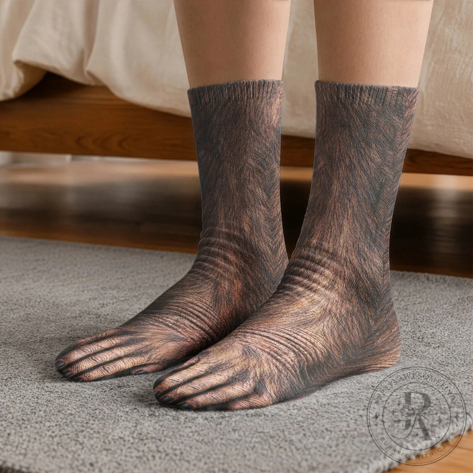 Funny Bigfoot Hairy Feet Novelty Socks for Men and Women, Prank Gift 12 Funny Bigfoot Hairy Feet Novelty Socks for Men and Women, Prank Gift