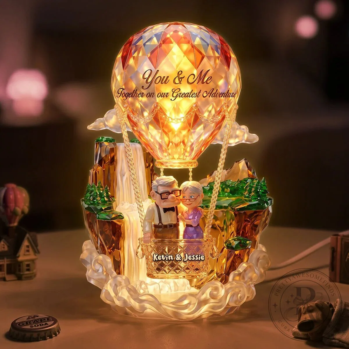 Up Movie Carl and Ellie Hot Air Balloon Light Box - Personalized Couple's Gift 6 Up Movie Carl and Ellie Hot Air Balloon Light Box - Personalized Couple