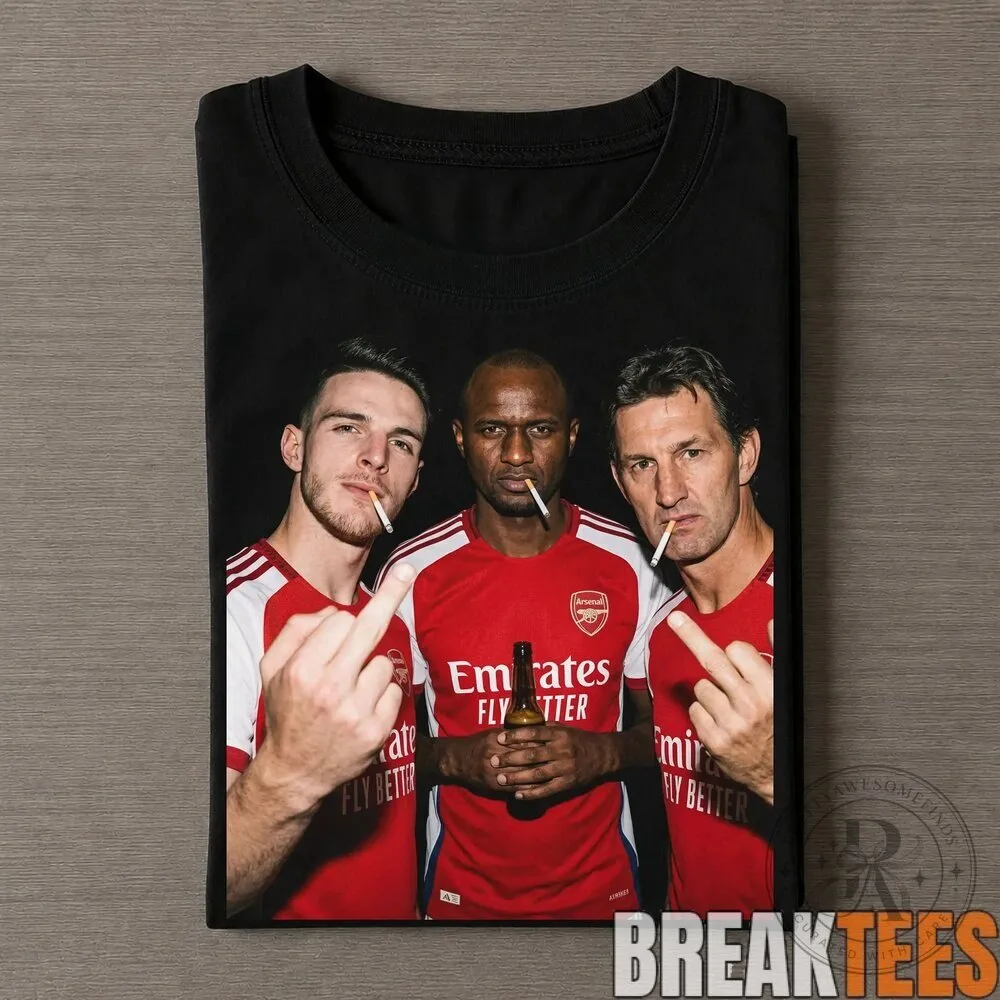 Arsenal Declan Rice Patrick Vieira Tony Adams Smoking Middle Finger T-Shirt