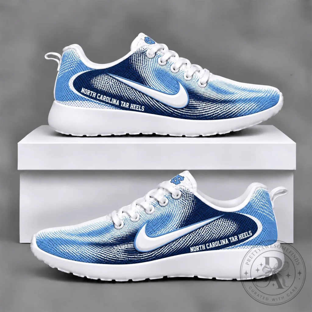 North Carolina Tar Heels Blue White Pattern Running Shoes North Carolina Tar Heels Blue White Pattern Running Shoes
