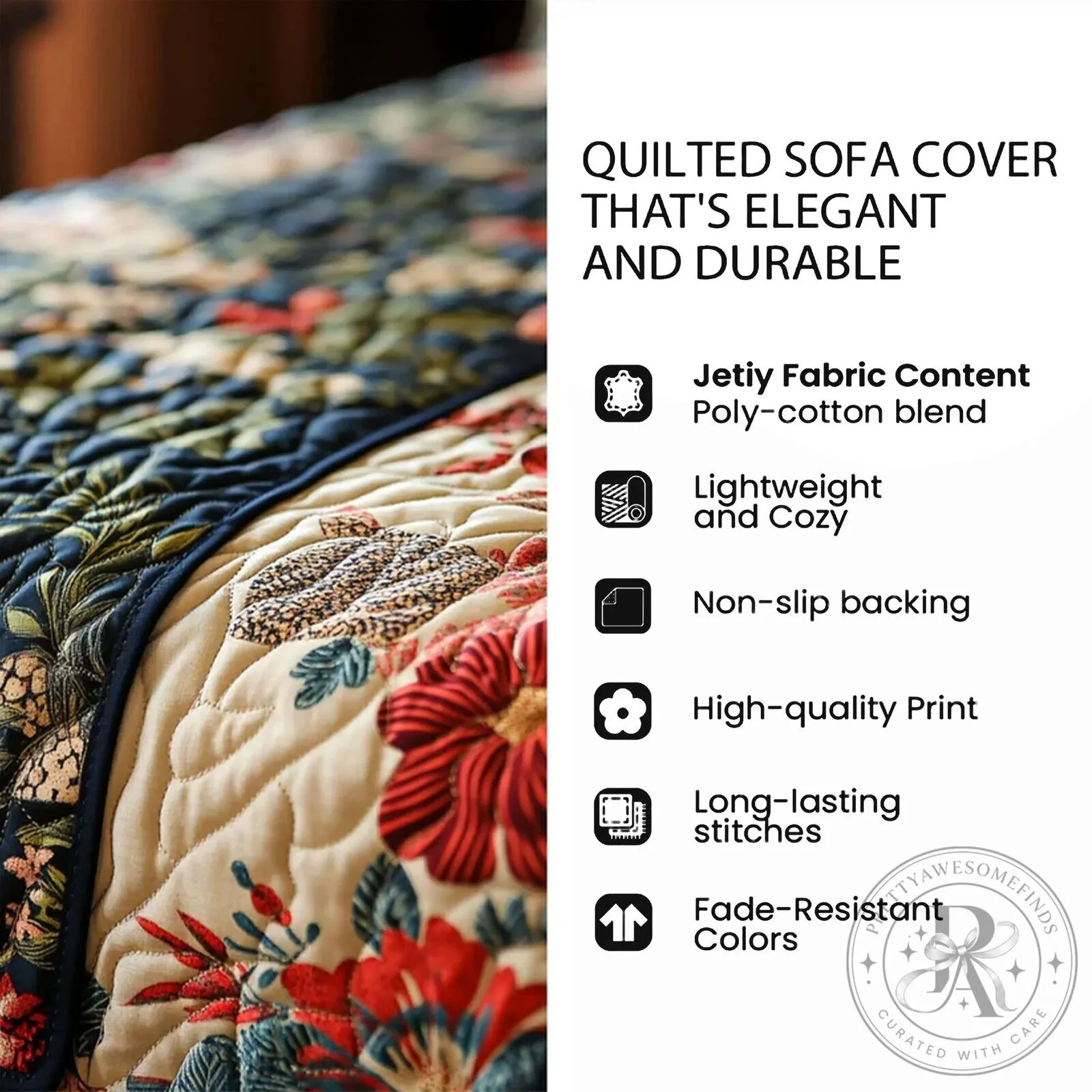 Coastal Pearl Tree Quilted Sofa Cover, Nautical Beach Theme Chair Protector 14 Coastal Pearl Tree Quilted Sofa Cover, Nautical Beach Theme Chair Protector