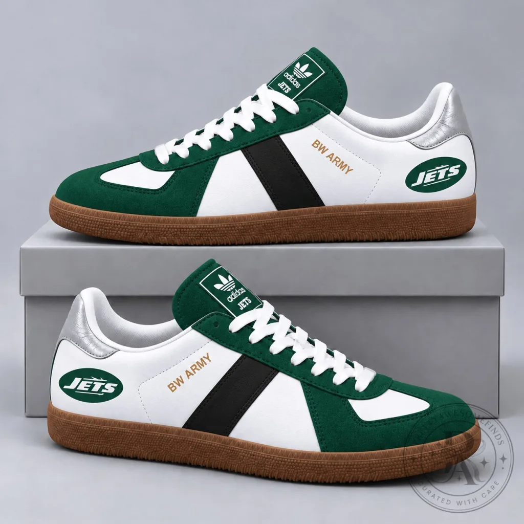 New York Jets National Football League BW Army Retro Low Top Gum Sole Sneakers New York Jets National Football League BW Army Retro Low Top Gum Sole Sneakers